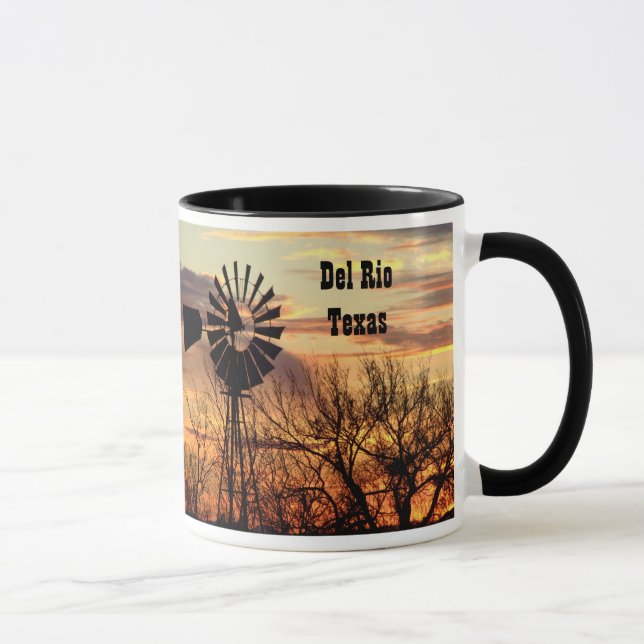 Del Rio Texas Andenkenwindmühle Tasse (Rechts)