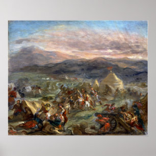 Delacroix - Botzaris überrascht das türkische Lage Poster