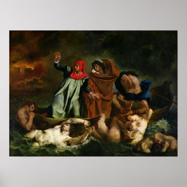 Delacroix - Die Barque von Dante Poster (Vorne)