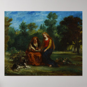 Delacroix - Die Erziehung der Jungfrau Poster