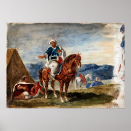 Delacroix - Drei arabische Pferde in einem Lager Poster