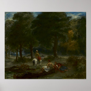 Delacroix - Figuren in einem Wald Poster