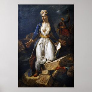 Delacroix - Griechenland über die Ruinen von Misso Poster