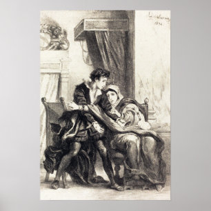 Delacroix - Hamlet und die Königin (Akt III Szene Poster