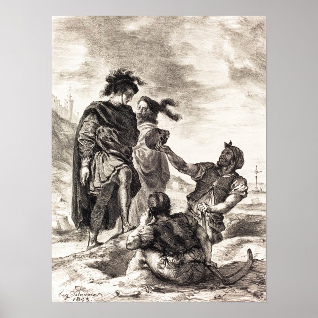 Delacroix - Hamlet und Horatio vor der Gravedi... Poster (Vorne)