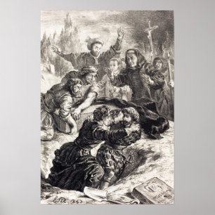 Delacroix - Hamlet und Laertes im Grab von Op… Poster