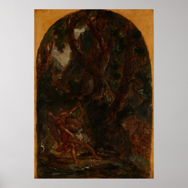 Delacroix - Jacob Wrestling With The Angel Poster (Vorne)
