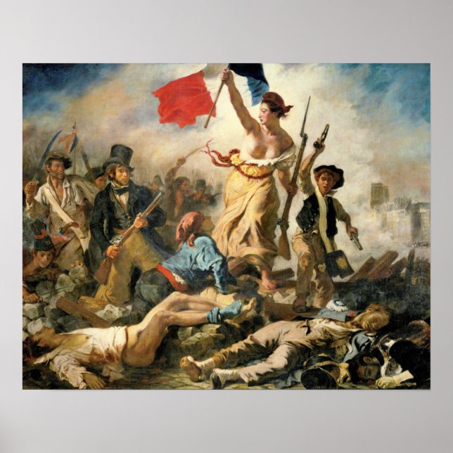 Delacroix Lady Victory führt den Weg zum Sieg Poster (Vorne)