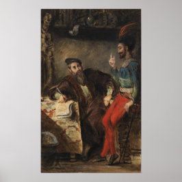 Delacroix - Mephistopheles, die auf Faust erschein Poster