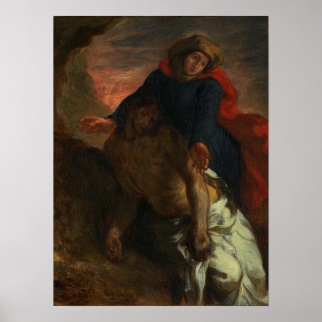 Delacroix - Pieta 1850 Poster (Vorne)