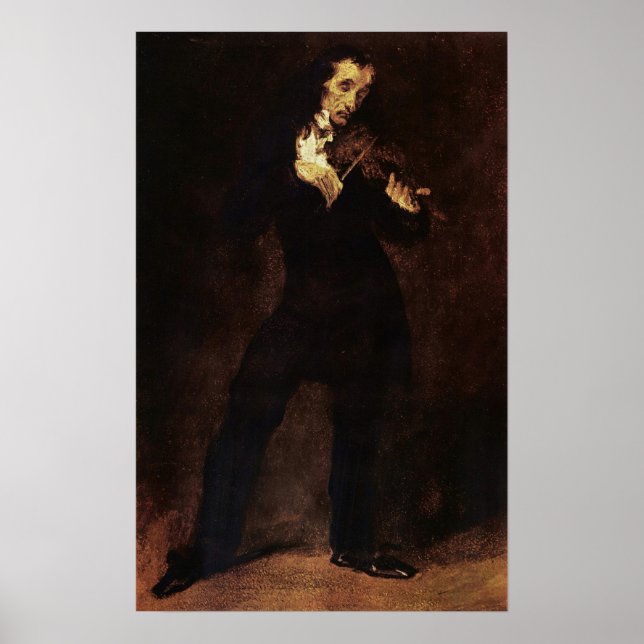 Delacroix - Portrait von Paganini Poster (Vorne)