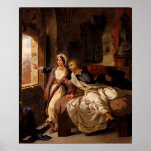 Delacroix - Rebecca und der verwundete Ivanhoe Poster