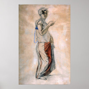 Delacroix - Stehende Frau in marokkanischer Tracht Poster