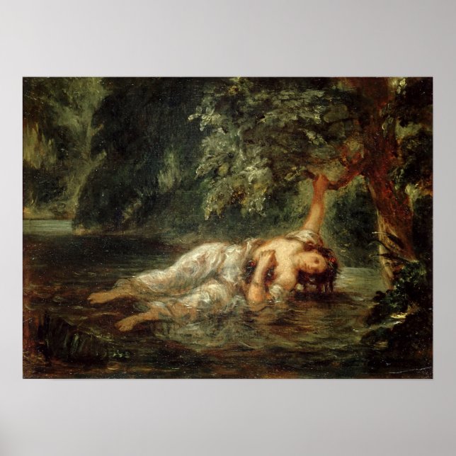 Delacroix - Tod von Ophelia 1853 Poster (Vorne)