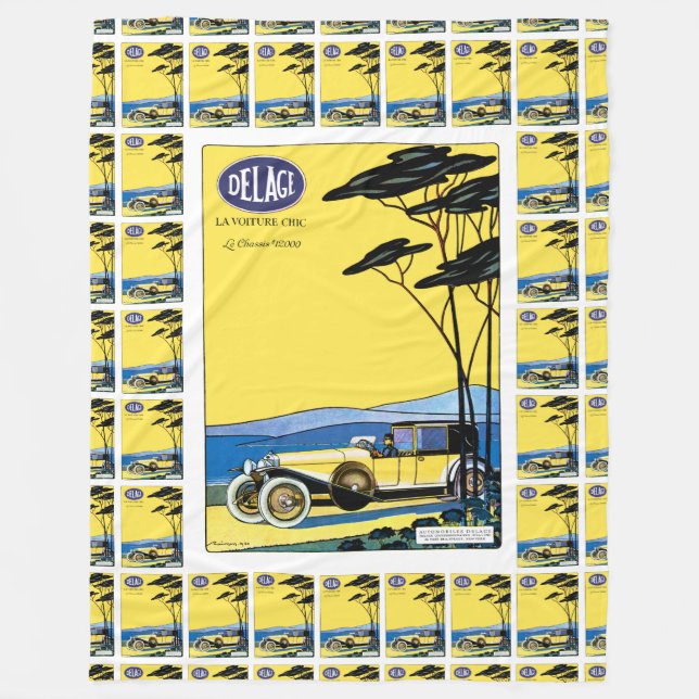 Delage ~ La Voiture Chic Fleecedecke (Vorderseite)