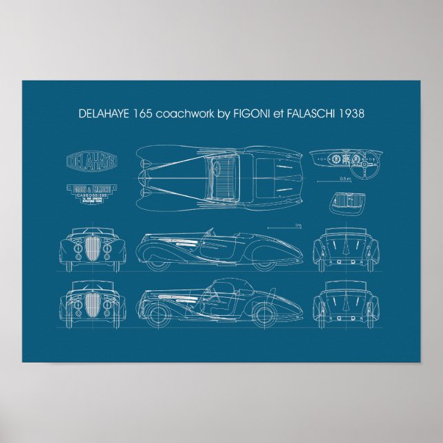 Delahaye 165 Figoni und Falaschi Poster (Vorne)