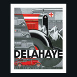 Delahaye Art Deco Automobile Ad Poster<br><div class="desc">Vintage Art Deco-Anzeige für Delahaye Motors aus france,  zeigt kubistische Komposition Einfluss in einem Spiel von dunkel und hell,  Formen und Leerräume.</div>