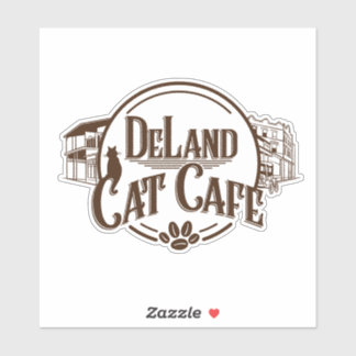 DeLand Cat Cafe LOGO grand autocollant