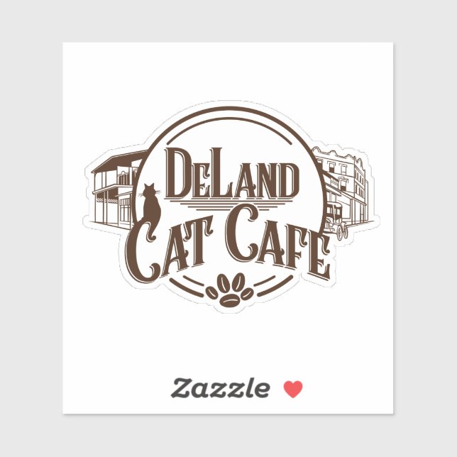 DeLand Cat Cafe LOGO Sticker (Blatt)