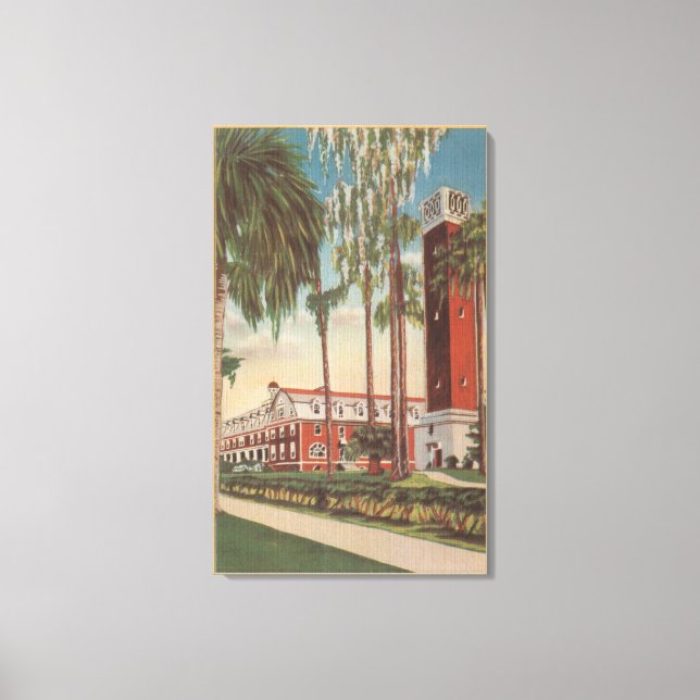 Deland, Florida - Blick auf die Stetson University Leinwanddruck (Vorderseite)