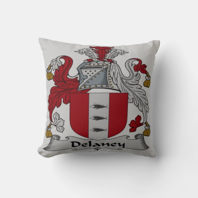 "Delaney" Coat of Arms Decor Pillow Kissen (Vorderseite)