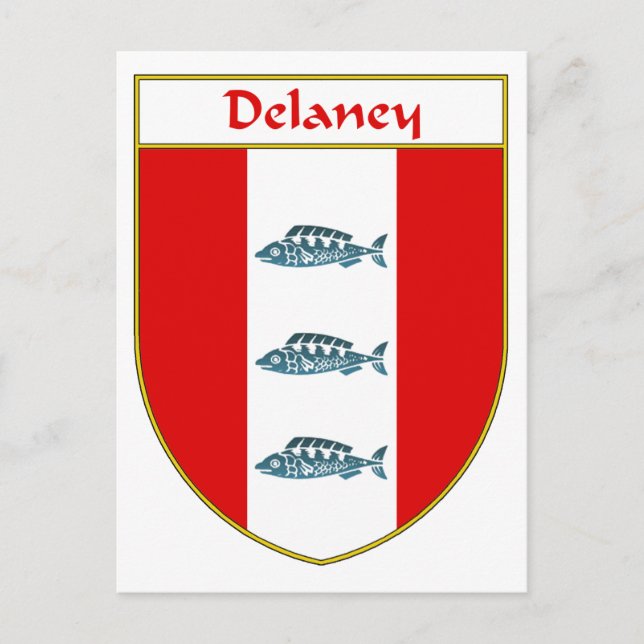 Delaney Coat of Arms/Familienwappen Postkarte (Vorderseite)