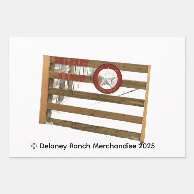 Delaney Ranch Wrapping Paper Flat Sheet Set 3 Geschenkpapier Set (Vorderseite)