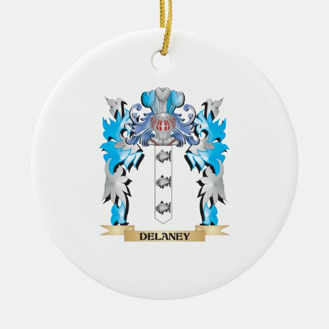 Delaney Wappen - Familienwappen Keramikornament (Vorne)