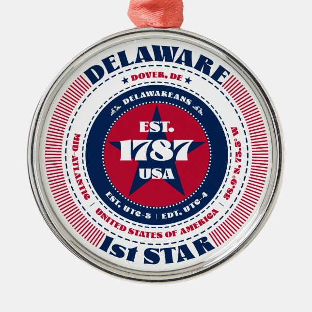 Delaware 1. Staat Weihnachtsschmuck (Vorne)