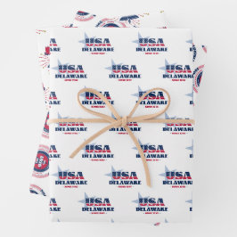 Delaware, 50 Staaten, Liberty Bell Geschenkpapier Set