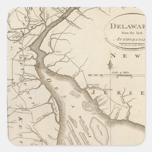Delaware 5 quadratischer aufkleber (Vorderseite)