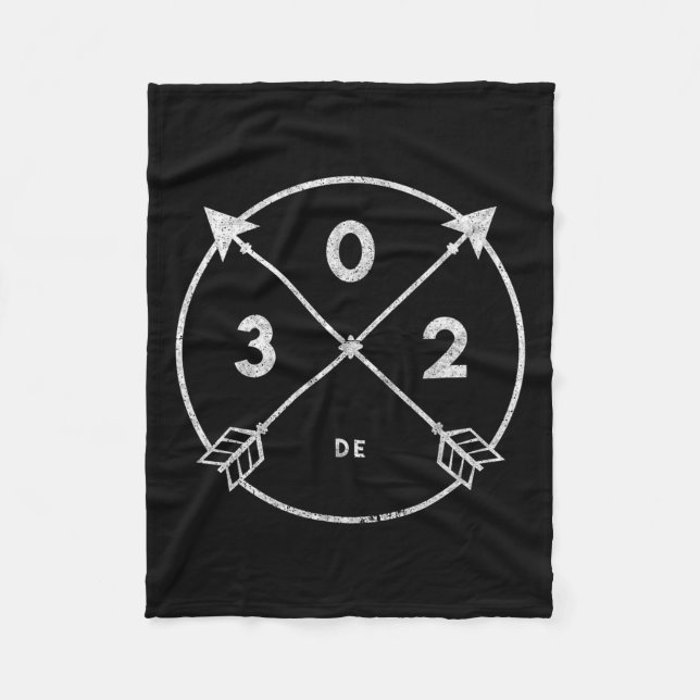 Delaware Area Code 302 Staatsstolz Souvenir Gesche Fleecedecke (Vorderseite)