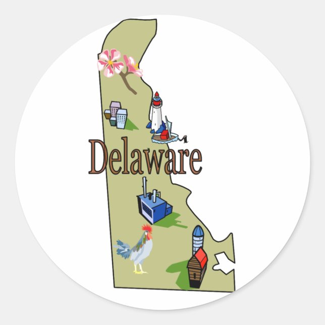 Delaware-Aufkleber Runder Aufkleber (Vorderseite)