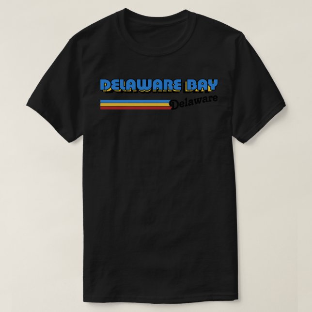Delaware Bay Delaware Retro Styled Design T-Shirt (Design vorne)