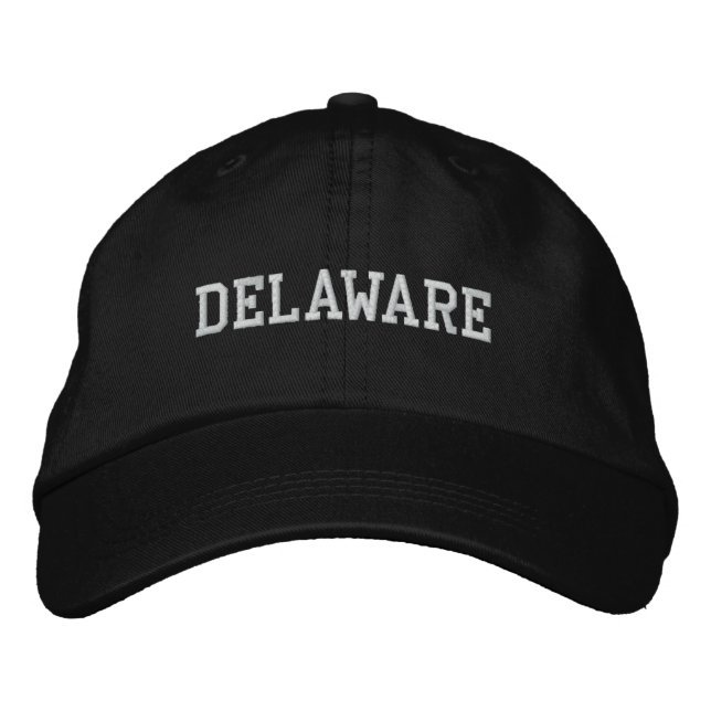 Delaware bestickte, anpassbare Cap Black Bestickte Kappe (Vorderseite)