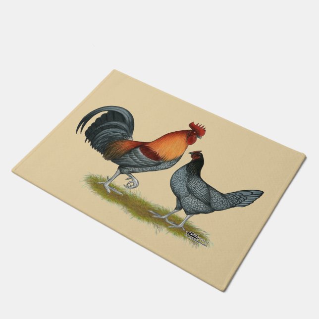 Delaware Blue Hen Fußmatte (Schrägansicht)