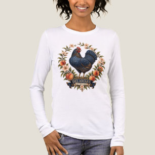 Delaware Blue Hen und Pfirsichblüten Stolz Tri-Blend Shirt