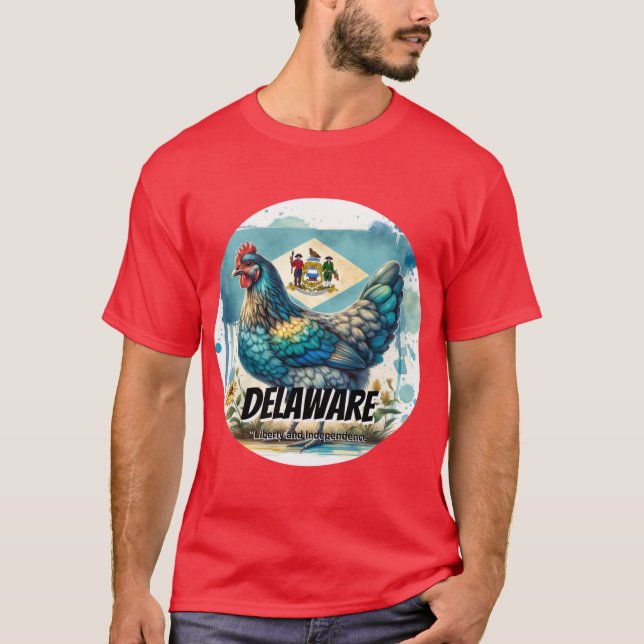 Delaware Bold und Graceful Blue Hen Staat Animal W T-Shirt (Vorderseite)