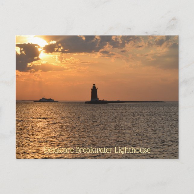 Delaware Breakwater Lighthouse Cape Henlopen Lewes Postkarte (Vorderseite)