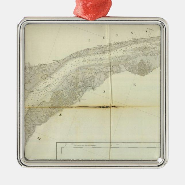 Delaware-Bucht, Fluss 3 Silbernes Ornament (Vorne)