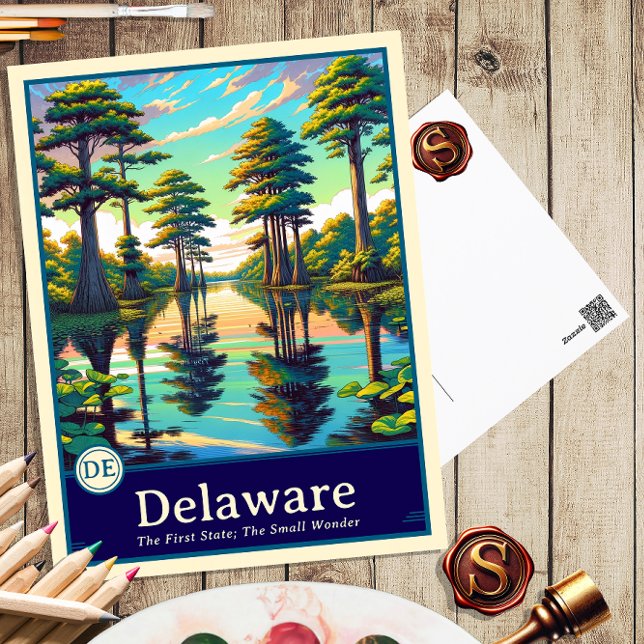 Delaware | Carte postale de style anime à ombrage  (Créateur téléchargé)