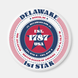 Delaware Circle Typografy Souvenir Magnet