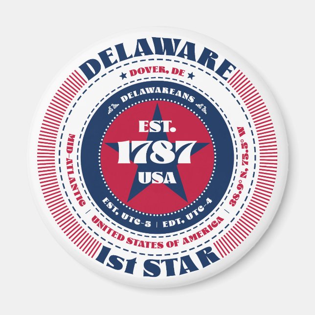 Delaware Circle Typographie Magnet souvenir (Devant)