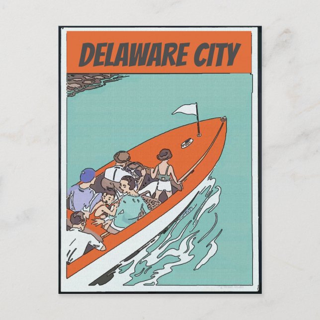 Delaware City, Promenade en bateau, Carte postale  (Devant)