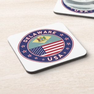 Delaware, Delaware, T - Shirt, Delaware, Aufkleber Getränkeuntersetzer