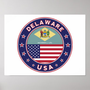 Delaware, Delaware, T - Shirt, Delaware, Aufkleber Poster