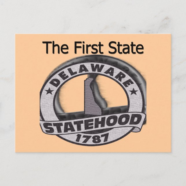 Delaware Der Erste Staat-Status Postkarte (Vorderseite)