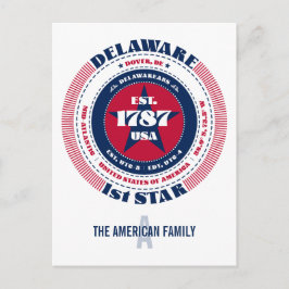 Delaware, Dover, DE Patriotic Monogram Postcard Postkarte