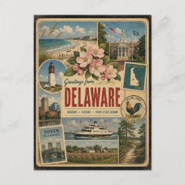 Delaware-echte Vintage-Style-Ansichtskarte Postkarte