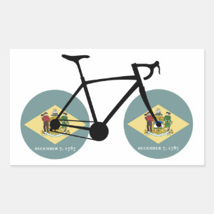 Delaware Flag Cycling Rechteckiger Aufkleber